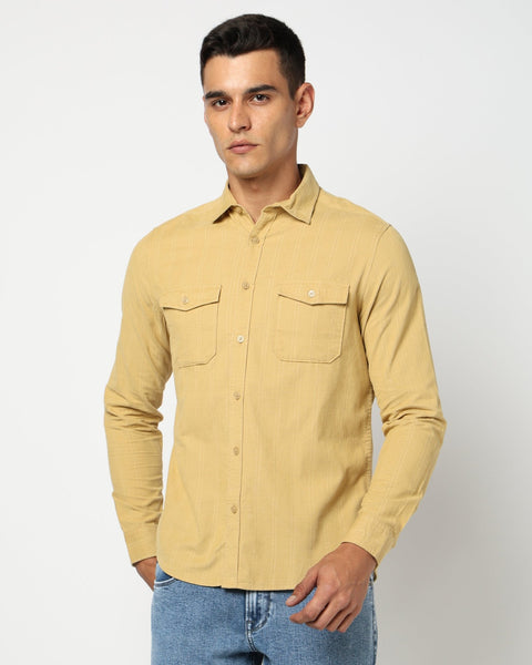 Mustard Double Pocket Utility Shirt - Shirts - 241129562