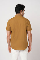 MUSTARD HALF SLEEVE COTTON SHIRT-Shirt - 251133861