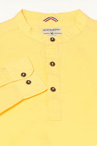 Mustard Solid Cotton Shirt Kurta - Kurta - 240126583