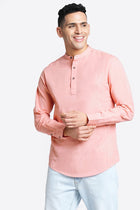 Mustard Solid Cotton Shirt Kurta - Kurta - 240126583