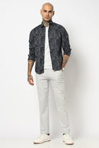 NAVY ALL OVER PRINTED COTTON SHIRT-Shirt - 250832091