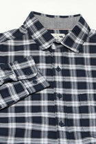 Navy Checkered Tailored Fit Shirt - Shirts - 250330868