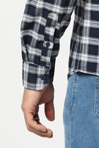Navy Checkered Tailored Fit Shirt - Shirts - 250330868