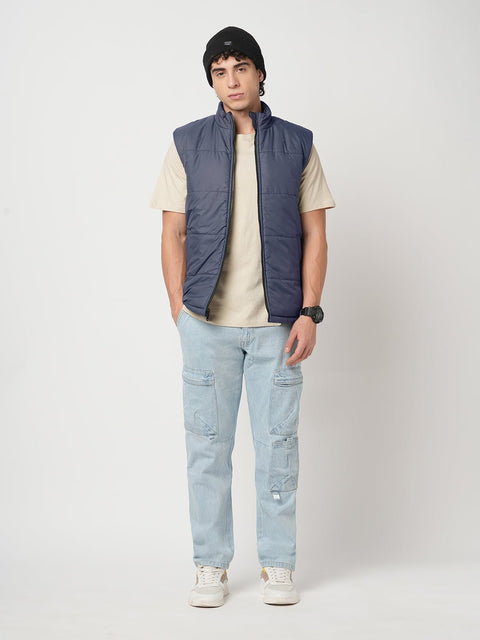 NAVY GILET PUFFER JACKET - Jacket - 251070370