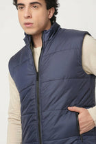NAVY GILET PUFFER JACKET - Jacket - 251070370