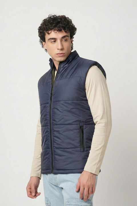 NAVY GILET PUFFER JACKET - Jacket - 251070370