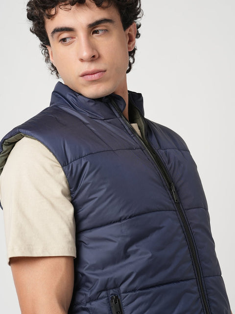 NAVY GILET PUFFER JACKET - Jacket - 251070370