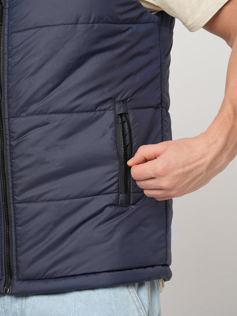 NAVY GILET PUFFER JACKET - Jacket - 251070370