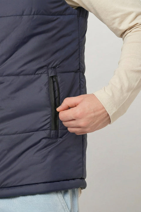 NAVY GILET PUFFER JACKET - Jacket - 251070370