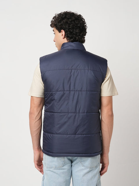 NAVY GILET PUFFER JACKET - Jacket - 251070370
