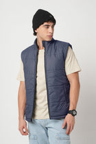 NAVY GILET PUFFER JACKET - Jacket - 251070370