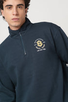 NAVY HIGH NECK SWEATSHIRT - Sweatshirt - 250960059