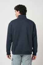 NAVY HIGH NECK SWEATSHIRT - Sweatshirt - 250960060