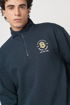 NAVY HIGH NECK SWEATSHIRT - Sweatshirt - 250960060