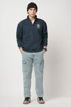 NAVY HIGH NECK SWEATSHIRT - Sweatshirt - 250960059