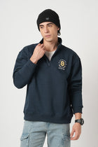 NAVY HIGH NECK SWEATSHIRT - Sweatshirt - 250960059