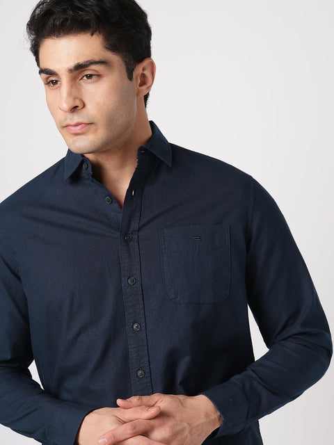 NAVY OXFORD PLAIN SHIRT-Shirt - 251033540