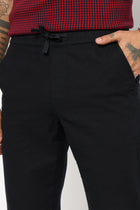 NAVY PLAIN TRAVELLER FIT COTTON TROUSER - Trousers - 250840874