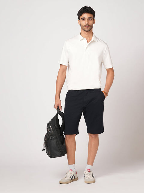 NAVY REGULAR FIT SHORTS - Shorts - 251050006