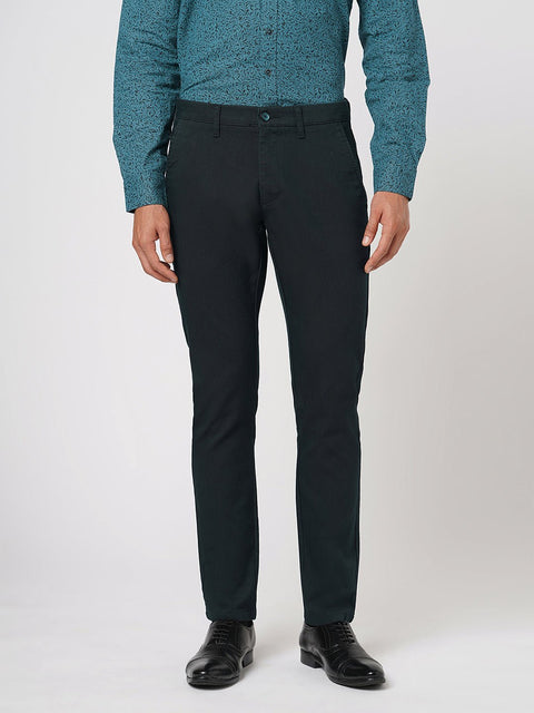 NAVY SLIM FIT DOBBY TROUSER - Trousers - 251241582
