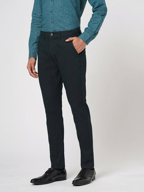 NAVY SLIM FIT DOBBY TROUSER - Trousers - 251241582