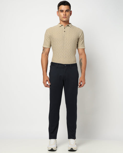 Navy Slim Fit Men's Trouser - Trouser - 240340061