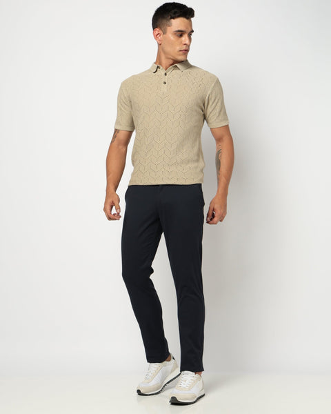 Navy Slim Fit Men's Trouser - Trouser - 240340061
