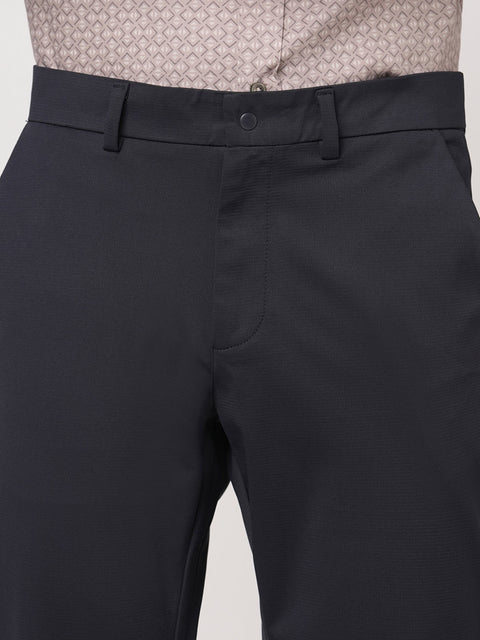 NAVY SLIM FIT PLAIN TROUSER - Trousers - 251141517