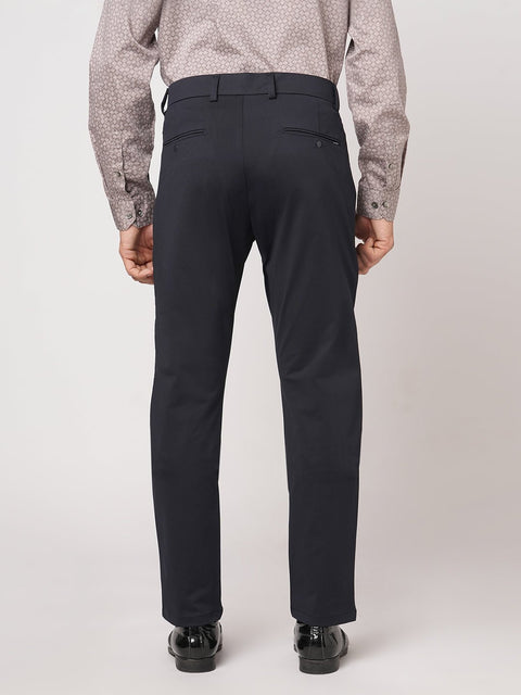 NAVY SLIM FIT PLAIN TROUSER - Trousers - 251141517