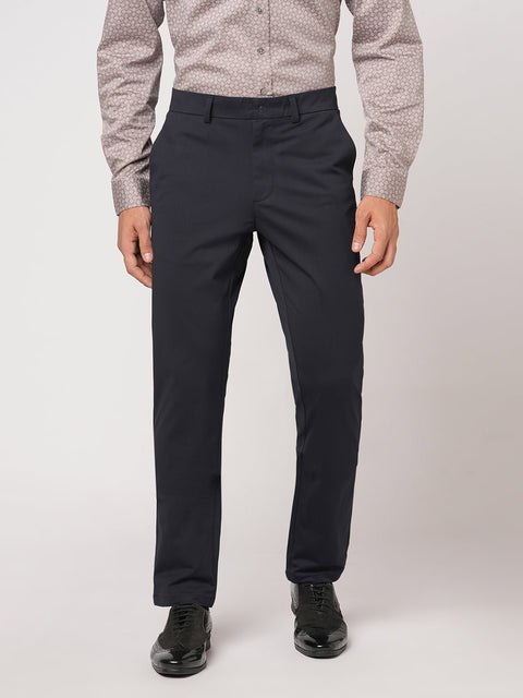 NAVY SLIM FIT PLAIN TROUSER - Trousers - 251141517