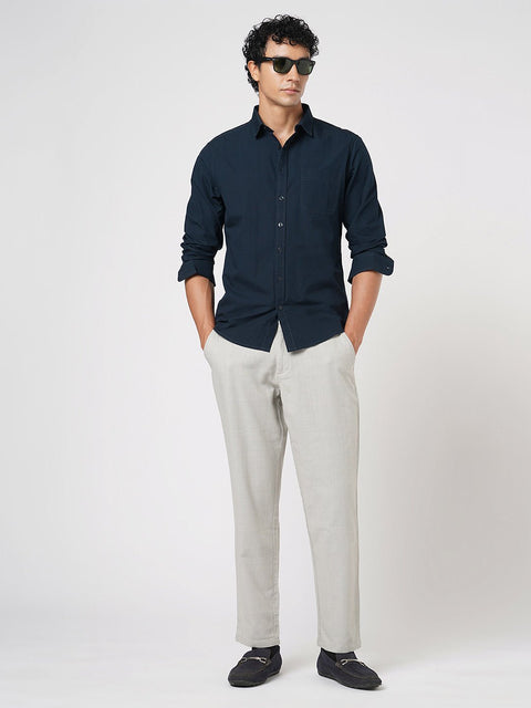 NAVY STRIPED COTTON SHIRT-Shirt - 251033495