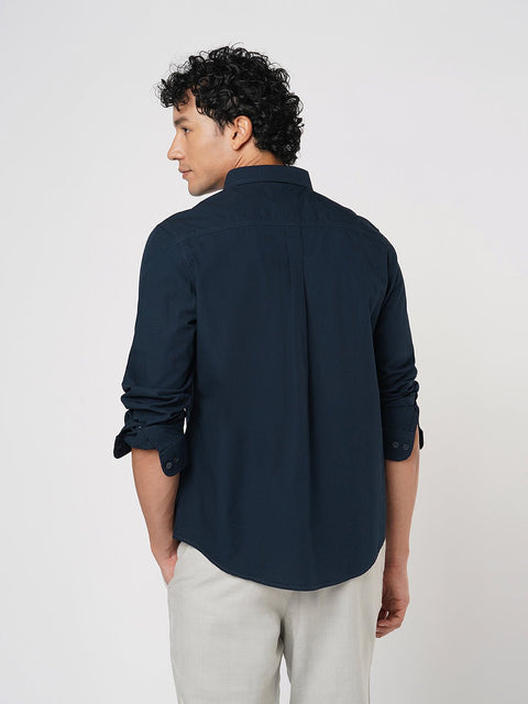 NAVY STRIPED COTTON SHIRT-Shirt - 251033495