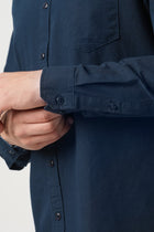 NAVY TAILORED FIT COTTON SHIRT-Shirt - 250932633