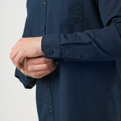 NAVY TAILORED FIT COTTON SHIRT-Shirt - 250932633