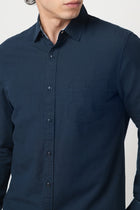 NAVY TAILORED FIT COTTON SHIRT-Shirt - 250932633