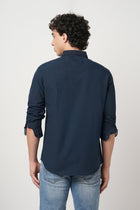 NAVY TAILORED FIT COTTON SHIRT-Shirt - 250932633
