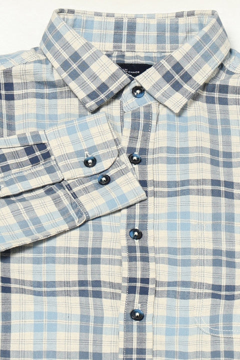 NAVY WINDOWPANE CHECKERED SHIRT-Shirt - 250731707