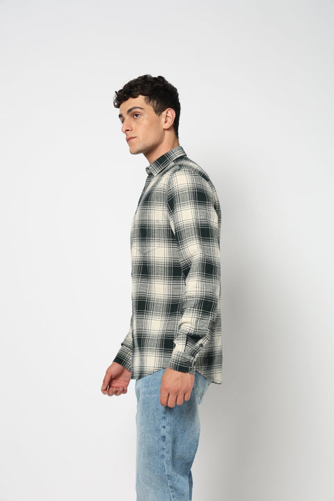 NOXEN Green Checkered Shirt - Shirt - 250331028