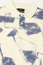 Off white Abstract Printed Polo - Shirts - 