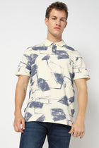Off white Abstract Printed Polo - Shirts - 