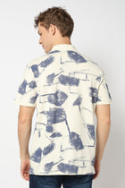 Off white Abstract Printed Polo - Shirts - 
