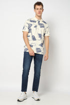 Off white Abstract Printed Polo - Shirts - 
