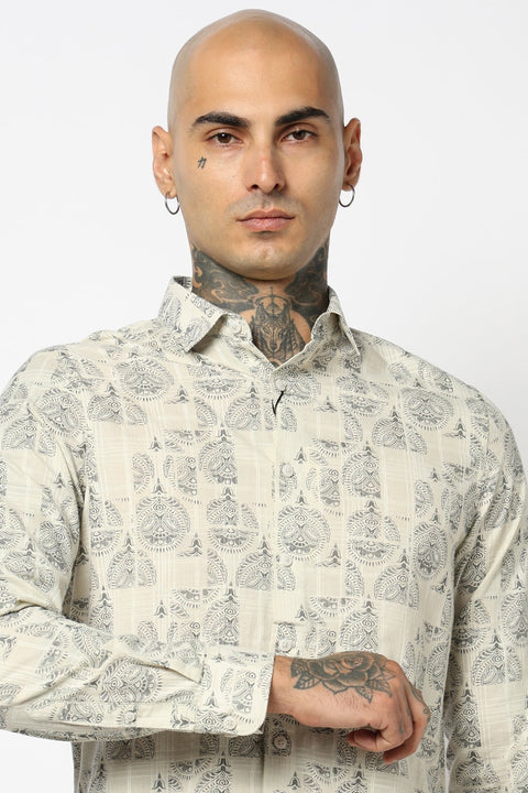 OFF WHITE ALL OVER PRINTED COTTON SHIRT-Shirt - 250832096