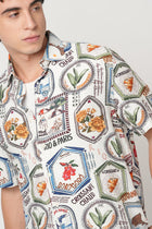 OFF WHITE BRAZIL STAMP PRINTED SHIRT-Shirt - 250932515