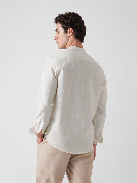 OFF WHITE CRUSH MANDARIN COLLAR SHIRT-Shirt - 260235130