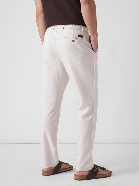 OFF WHITE DOBBY TRAVELLER TROUSER - Trousers - 4IS1F0111