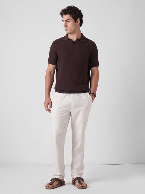 OFF WHITE DOBBY TRAVELLER TROUSER - Trousers - 4IS1F0111
