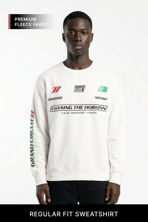 OFF WHITE FLEECE ROUND NECK SWEATSHIRT - Sweatshirt - 251060269