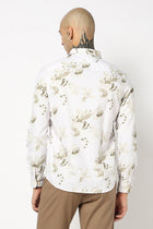 OFF WHITE FLORAL PRINTED COTTON SLUB SHIRT-Shirt - 250731871