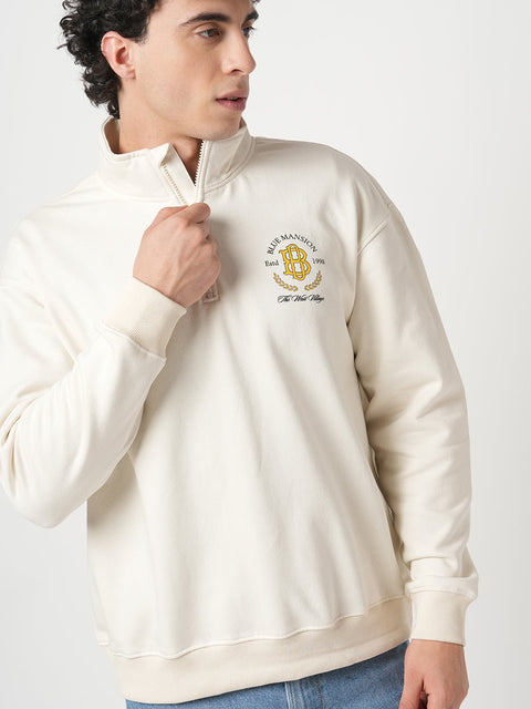 OFF WHITE HIGH NECK SWEATSHIRT - Sweatshirt - 250960065